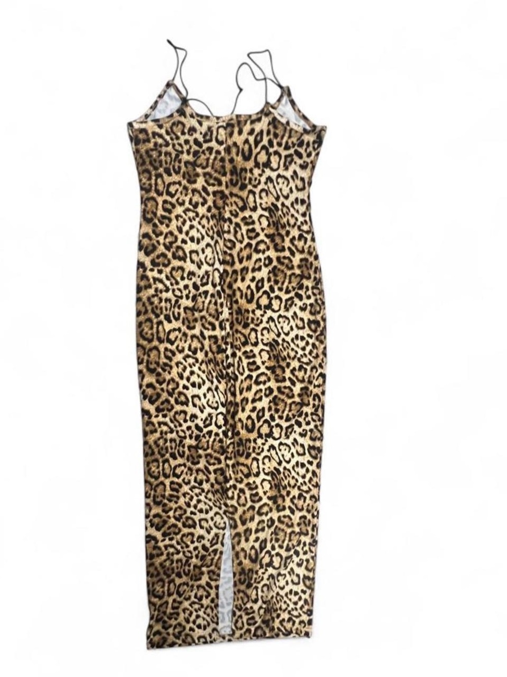 Leopard Print Slip Dress in Brown and Tan - Picture 2 of 3